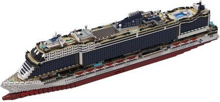 ZITIANYOUBUILD Custom MOC-116714 MSC Seashore Cruise Ship (6270 Parts) Toys Gift for Christmas