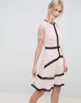 Thumbnail for your product : Liquorish Lace Skater Dress With Contrast Trim