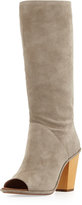 Thumbnail for your product : PeepToe VC Signature Opah Peep-Toe Suede Knee Boot, Roccia Gray