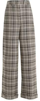 Off-White Off White Tomboy Galles High Rise Wide Leg Checked Trousers - Womens - Black Multi