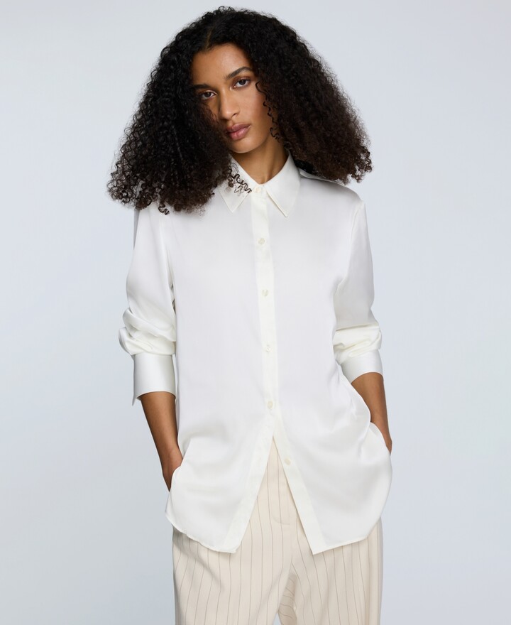 Kenneth Cole Women's Button-Front Satin Shirt