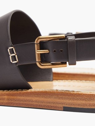 Dolce & Gabbana Back-strap Leather Sandals - Black Brown