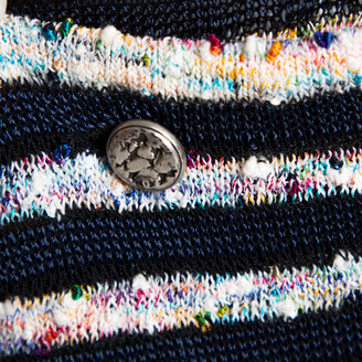 Chanel Multicolor Textured Stripe Knit Shift Dress S