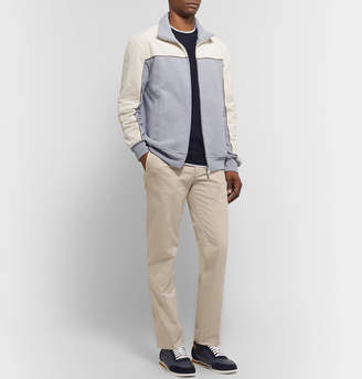 Brunello Cucinelli Stretch-Cotton Corduroy And Melange Fleece-Back Jersey Zip-Up Sweatshirt