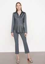 Silk Bias Long Sleeve Button-Down Blo 