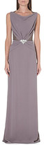 Thumbnail for your product : Jenny Packham Sheer-back embellished crepe gown