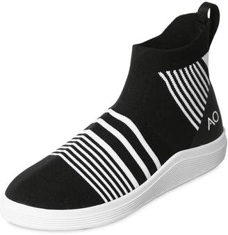 Adno Striped Knit Slip-on Mid Top Sneakers