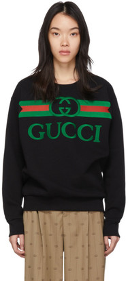 Gucci Black Oversized Logo Sweatshirt - ShopStyle