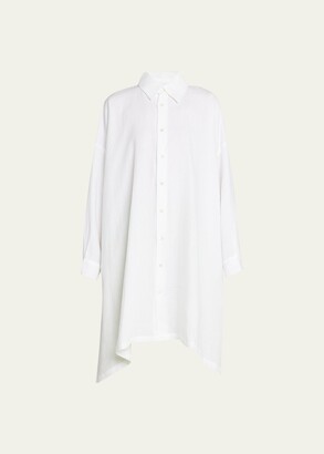 eskandar Wide A-Line Shirt with Collar (Very Long)