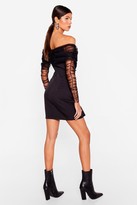 Thumbnail for your product : Nasty Gal Womens Mesh Off the Shoulder Tailored Dress - Black - 4