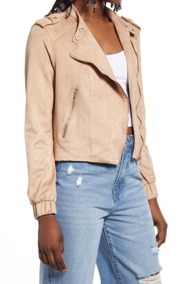 Blank NYC Faux Suede Moto Bomber
