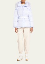 Belted Puffer Jacket w/ Lamb 