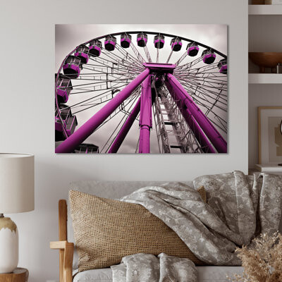 Gracie Oaks Amusement Parks Whirling Wheels On Metal Print