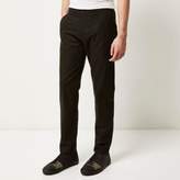 Thumbnail for your product : River Island Mens Khaki wool-blend warm handle joggers