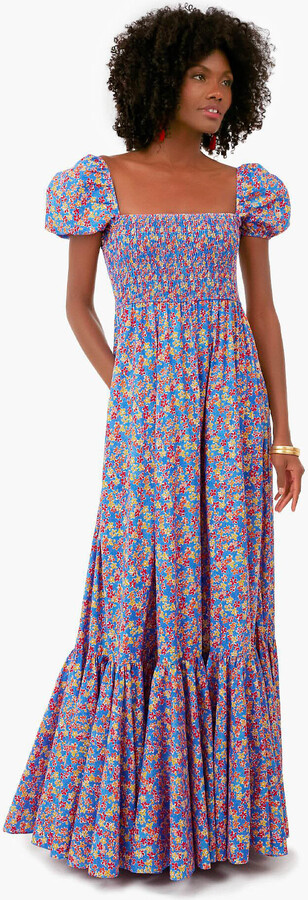 Caroline Constas Royal Blue Liberty Floral Gianna Maxi Dress - ShopStyle