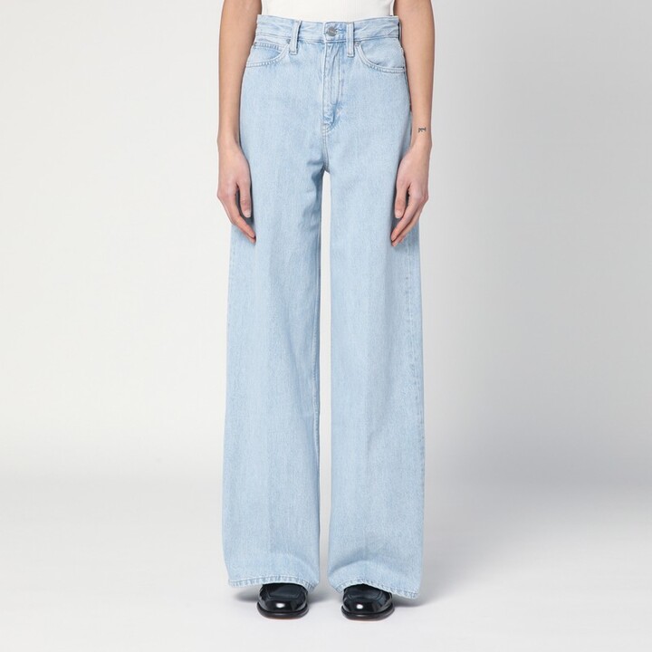 Wide blue jeans