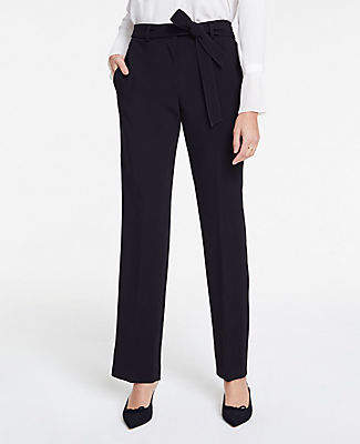 Ann Taylor Tall Belted Straight Leg Pants