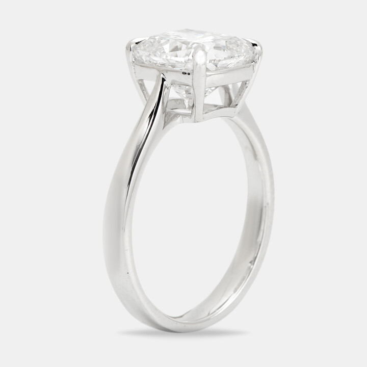 The Diamond Edit 3.00 cts Cushion Brilliant Lab Grown Diamond 18k White Gold Ring Size 51