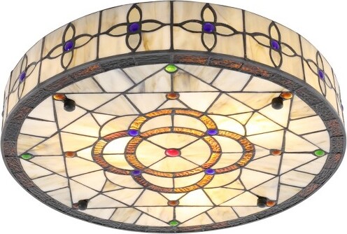 YIYIBYUSTiffanyFlushMountCeilingLightGlamorousPeacock-InspiredShellShadeLEDCeilingLamp