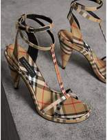 Thumbnail for your product : Burberry Vintage Check Cotton High-heel Sandals
