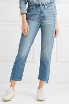 Thumbnail for your product : Madewell The Perfect Summer Frayed High-rise Straight-leg Jeans - Mid denim