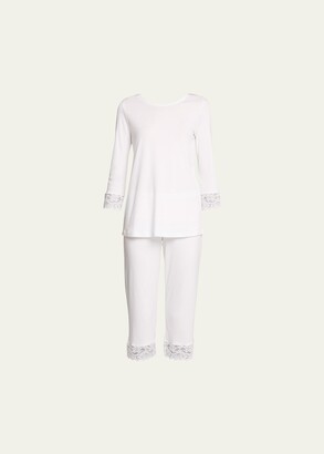 Hanro Moments Lace-Trim Cropped Pajama Set