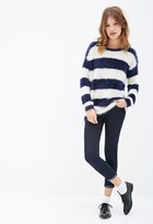 Thumbnail for your product : Forever 21 Fuzzy Striped Sweater