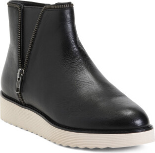 TJMAXX Leather Mitzi Zipper Booties For Women