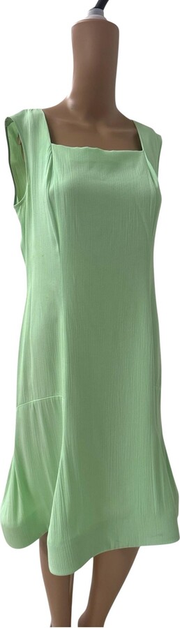 Alberta Ferretti Philosophy By Mint Green Crêpe Sleeveless Dress With Structured