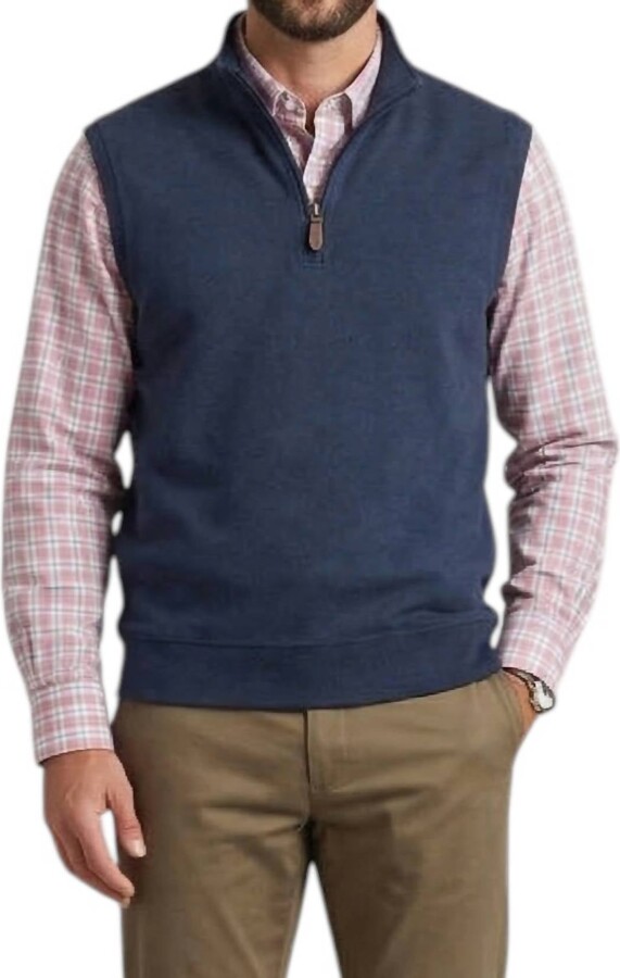 Batton Paulo Performance Quarter Zip Vest In Navy