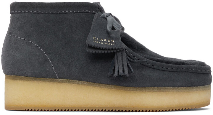 Clarks Originals Grey Wallabee Wedge Boots - ShopStyle