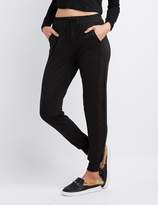 Thumbnail for your product : Charlotte Russe Mesh Accented Jogger Pants