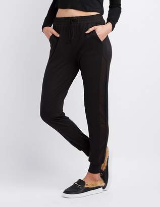 Charlotte Russe Mesh Accented Jogger Pants