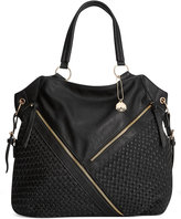 Thumbnail for your product : Big Buddha Winona Double Zipper Woven Tote