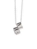 Mikey Silver 925 Embed Twin Ring Pendant