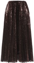 Thumbnail for your product : Ralph Lauren Collection Pleated Sequined Tulle Midi Skirt