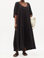 Thumbnail for your product : Anaak Nina Tiered Crinkled-cotton Maxi Dress - Black