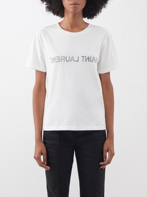 Saint Laurent T-Shirt in White - ShopStyle
