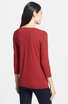 Thumbnail for your product : Chaus Drape Front V-Neck Stripe Top