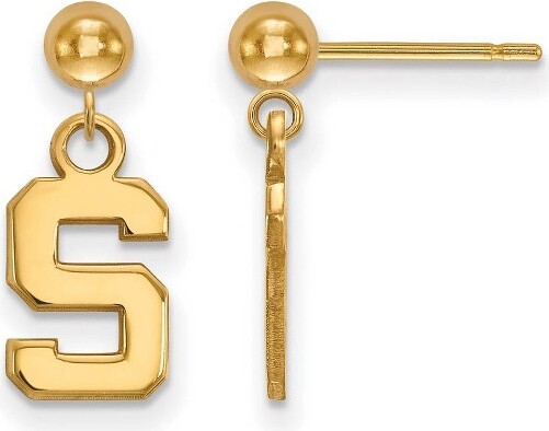 Black Bow Jewelry Co. BlackBowJewelry14kYellowGoldPlatedSterlingSilverMichiganStateSpartansNCAALogoSDangleEarrings