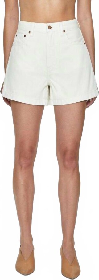 Pistola Denim Saige High Rise Shorts In White