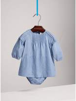Thumbnail for your product : Burberry Pintuck Detail Chambray Dress with Bloomers