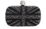Thumbnail for your product : Alexander McQueen black suede 'Britannia' studded clutch