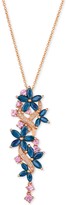 Thumbnail for your product : LeVian Multi-Sapphire (3-3/8 ct. t.w.) & Diamond (1/10 ct. t.w.) Pendant Necklace in 14k Rose Gold