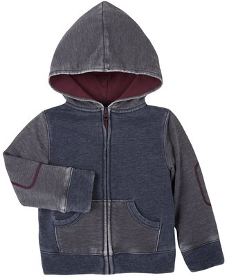 Andy & Evan Hooded Colorblock Burnout Track Jacket, Navy, Size 3-24 Months