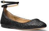 Thumbnail for your product : Michael Kors Collection Dunbar Woven Ankle Strap Flats