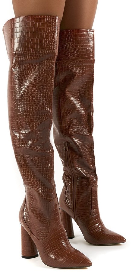 over the knee croc boots