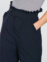 Thumbnail for your product : Lost Ink Petite Pleat Detail Peg Trouser - Navy