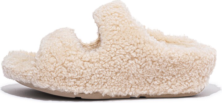 FitFlop SHUV Two-Bar Shearling Slides Wool Shearling - ShopStyle Mules