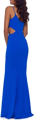 Betsy & Adam Cutout One-Shoulder Crepe Gown
